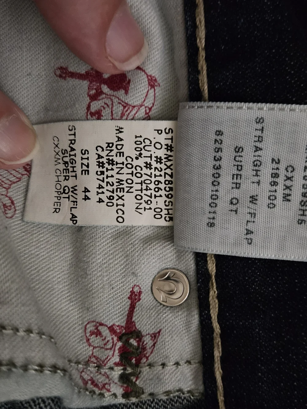 True Religion Men's Dark Blue Washed Straight Jeans